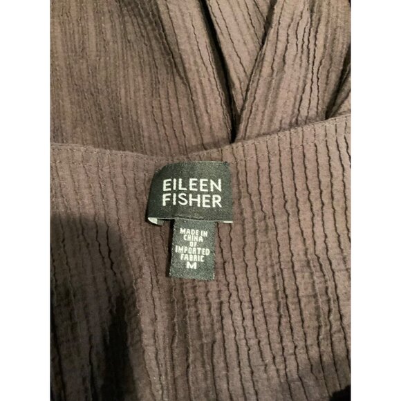 Eileen Fisher Brown Crinkle Zip Up Jacket, Size M - Picture 7 of 7